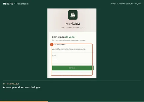 Demonstração de como entrar no sistema
