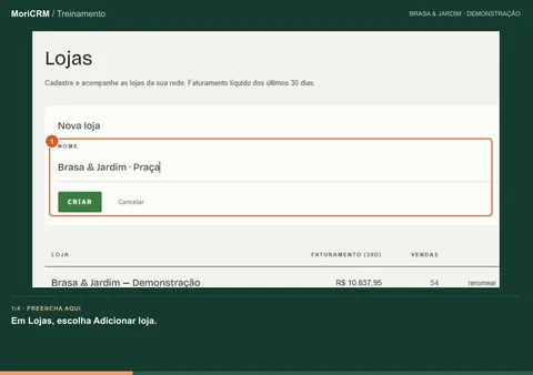 Demonstração de administre mais de uma unidade