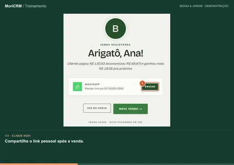 Demonstração de mostre ao cliente como consultar o saldo