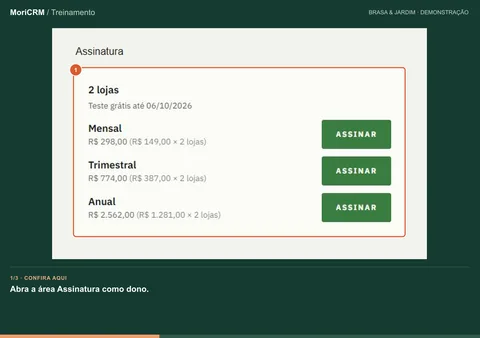 Demonstração de gerencie uma assinatura já contratada